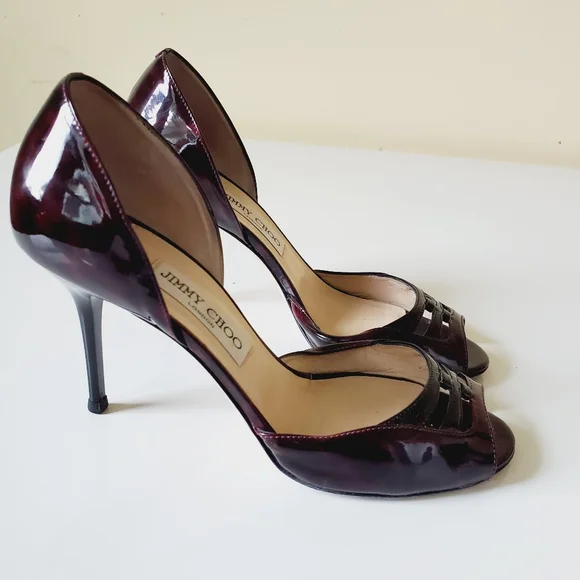 Jimmy Choo Dark Burgundy and Black Formal Shoes
